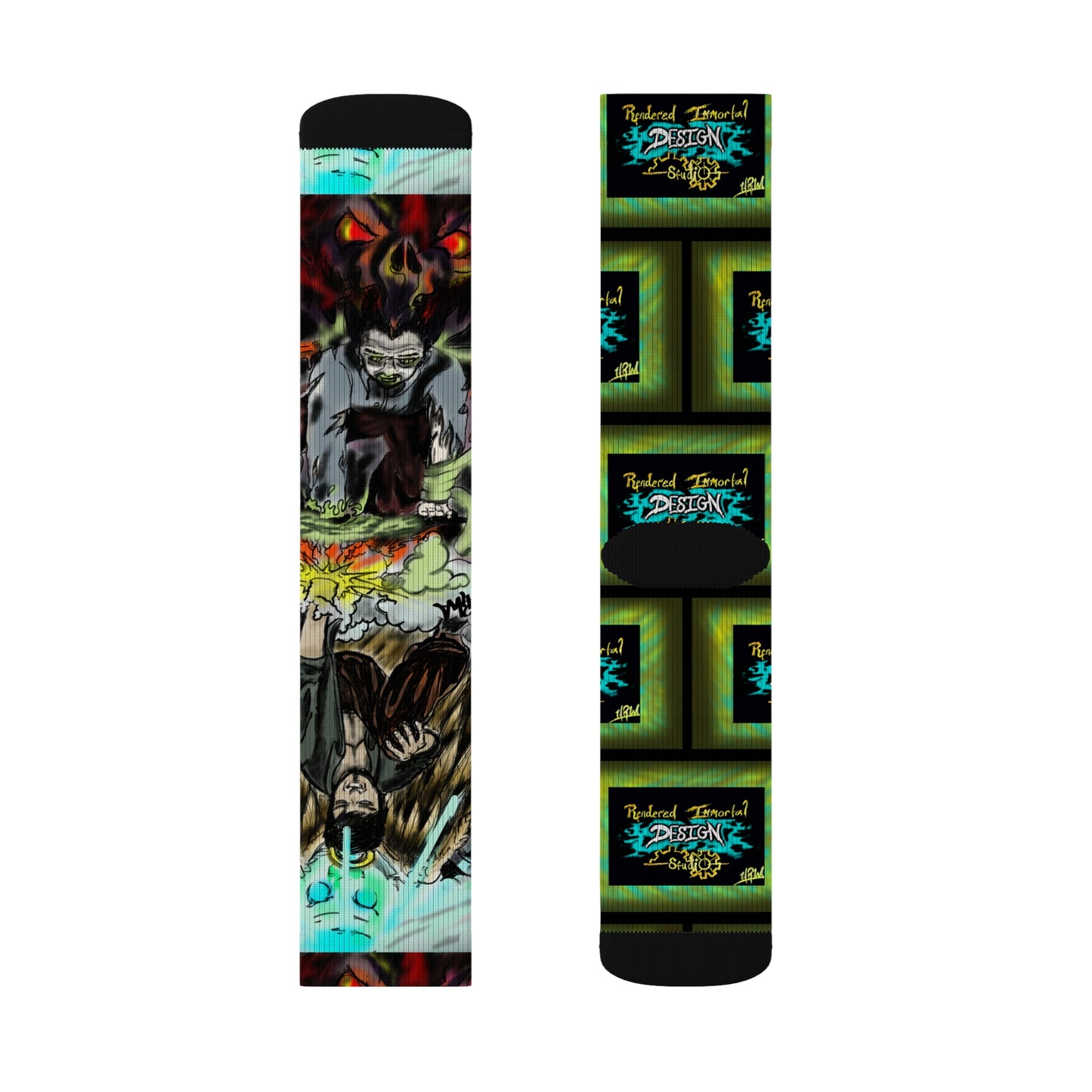 Vibrant Graphic Socks - Unique Sublimation Design for Creative Souls