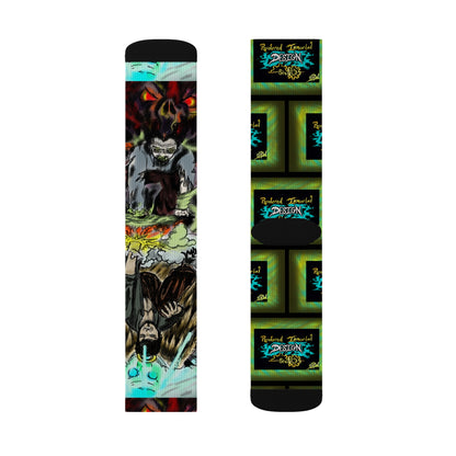 Vibrant Graphic Socks - Unique Sublimation Design for Creative Souls