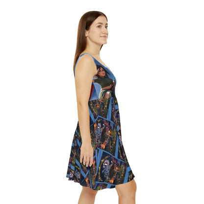 Patriotic 'Because Merica' Women's Skater Dress – All-Over Print Americana Style