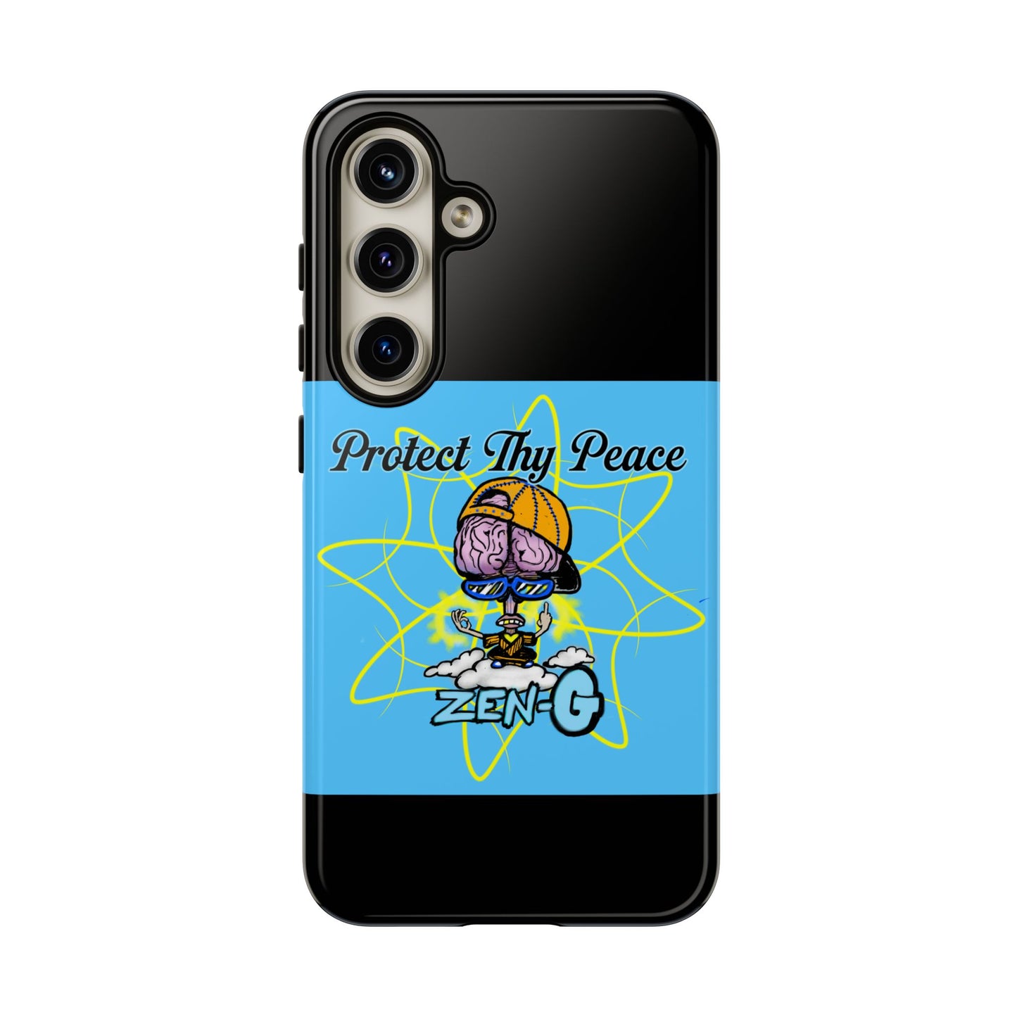 Protect Thy Peace Phone Case, Zen G Tough Case for Stress Relief, Unique Phone Accessory, Holiday Gift, Vibrant Design