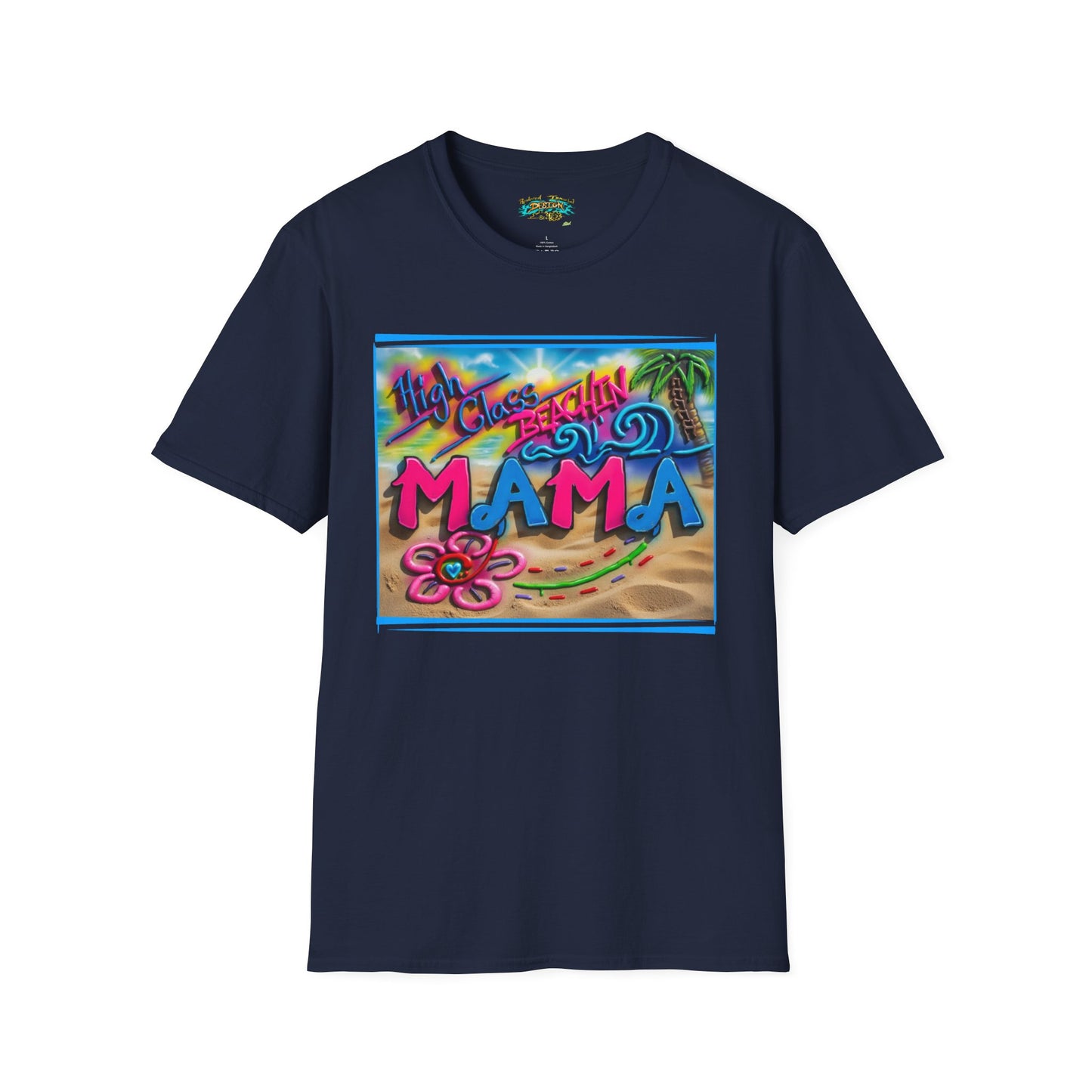 Mama Beach T-Shirt – Tropical "Hi! Aloha MAMA" Vacation Graphic Tee