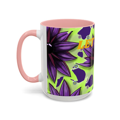 Vibrant Flower Accent Coffee Mug - 11oz & 15oz Semicolon Let Them Design