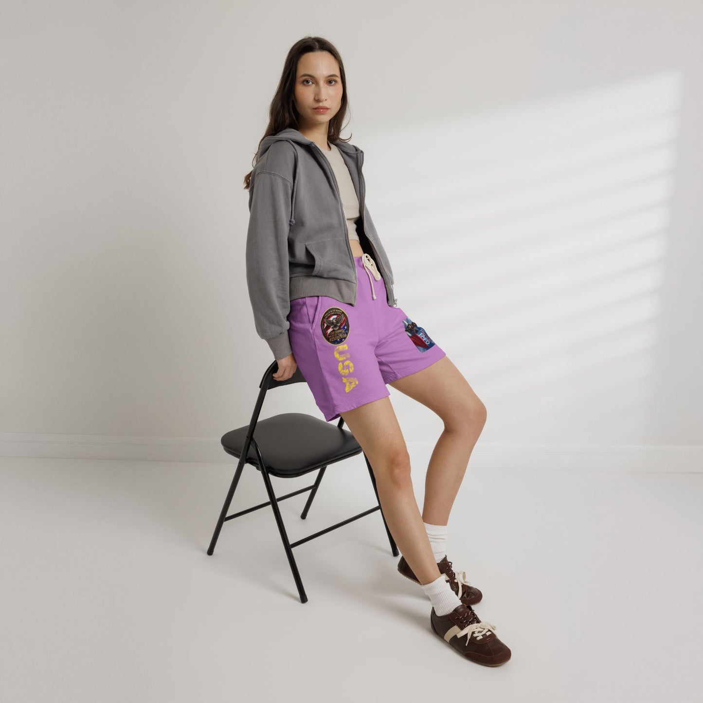 Graphic Sweat Shorts - USA 250 Patch & Retro Hero Print