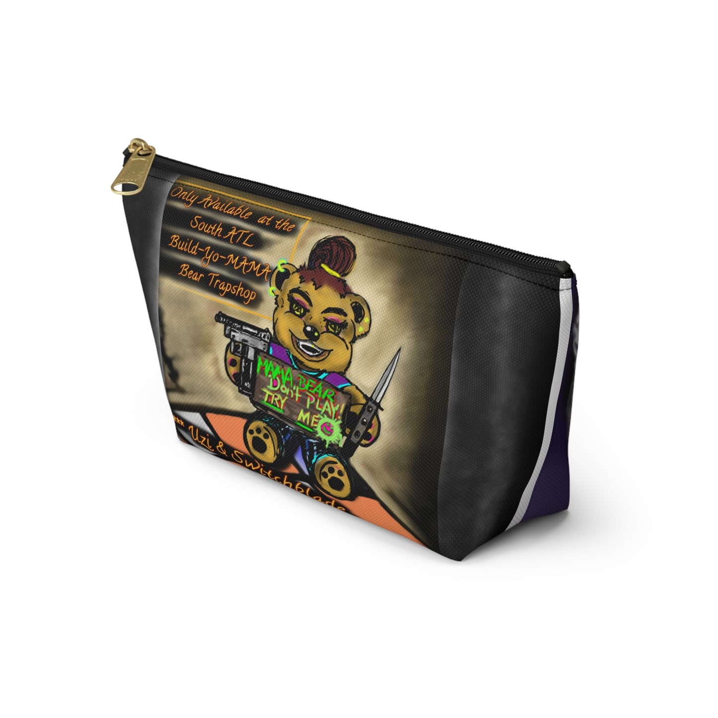 Mama Bear Accessory Pouch – Versatile Cosmetic Bag with Art Design