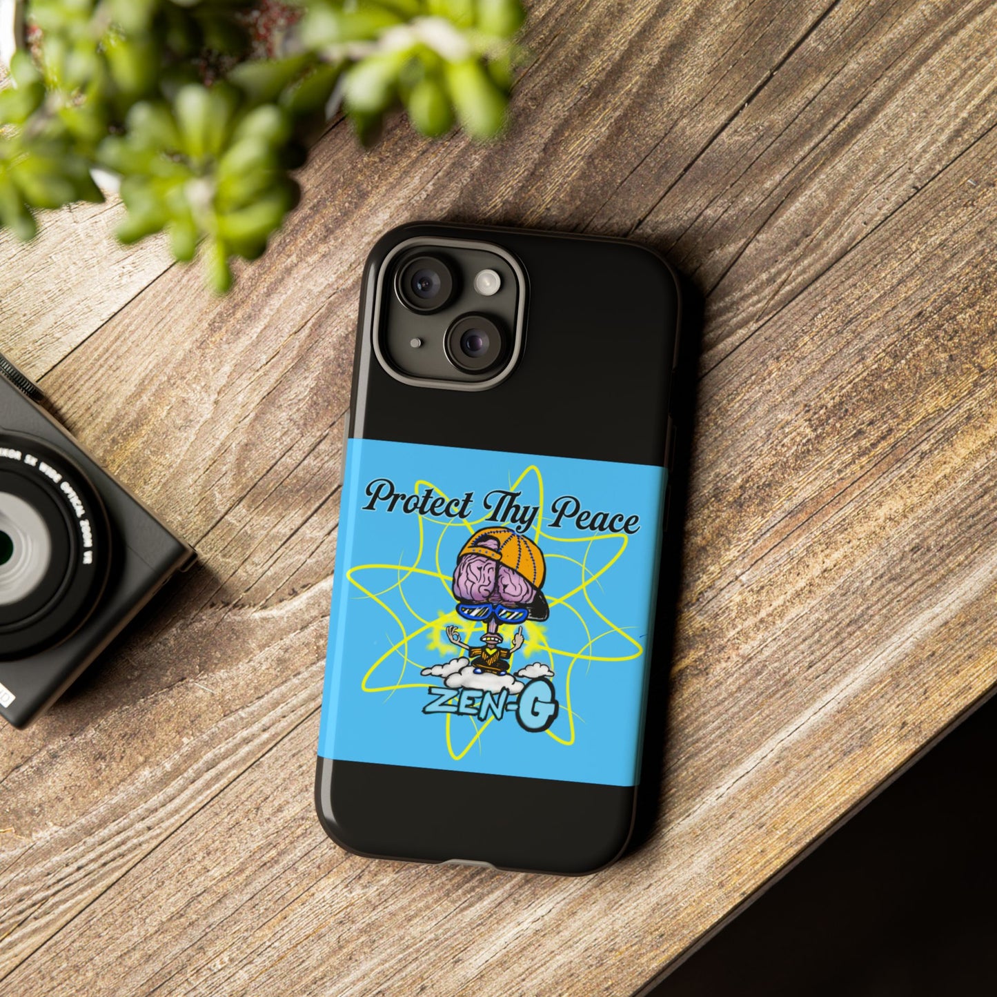 Protect Thy Peace Phone Case, Zen G Tough Case for Stress Relief, Unique Phone Accessory, Holiday Gift, Vibrant Design