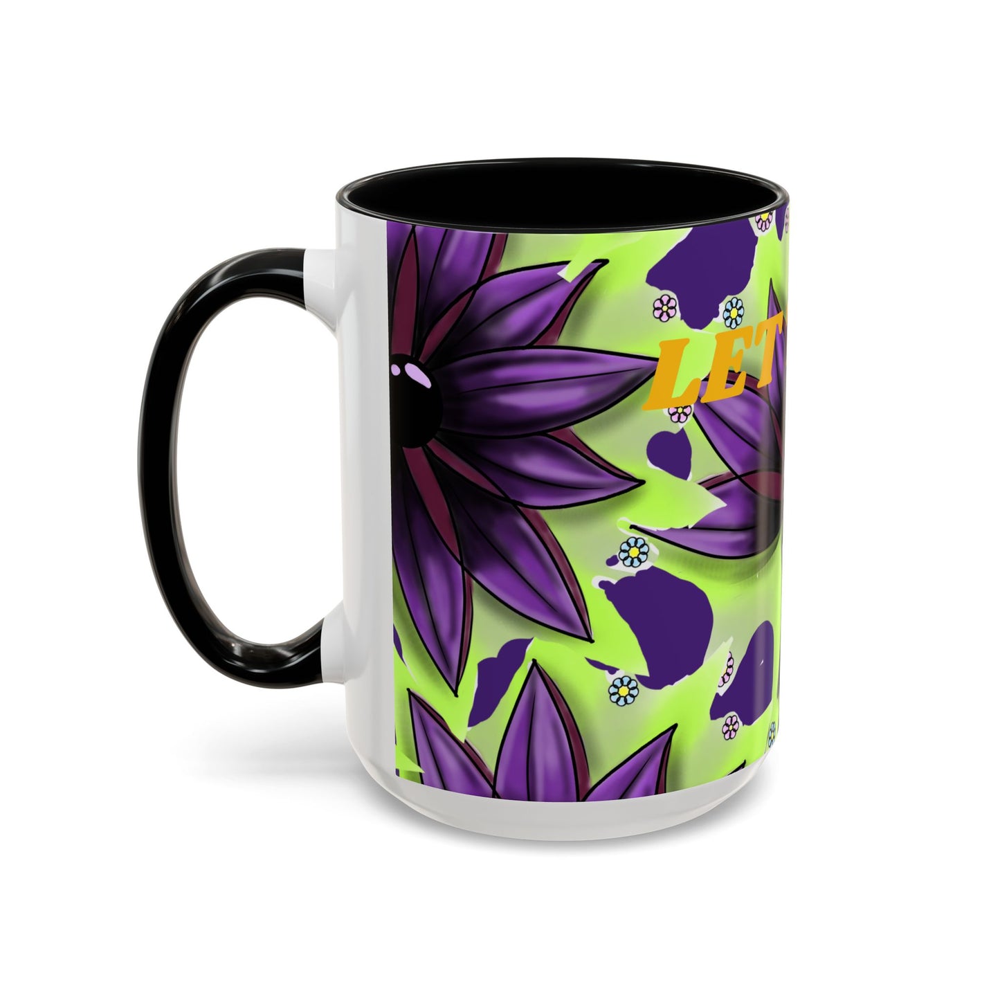 Vibrant Flower Accent Coffee Mug - 11oz & 15oz Semicolon Let Them Design