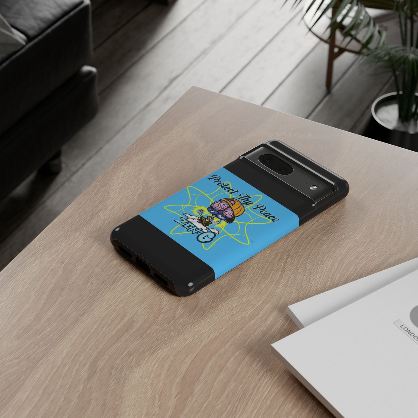 Protect Thy Peace Phone Case, Zen G Tough Case for Stress Relief, Unique Phone Accessory, Holiday Gift, Vibrant Design