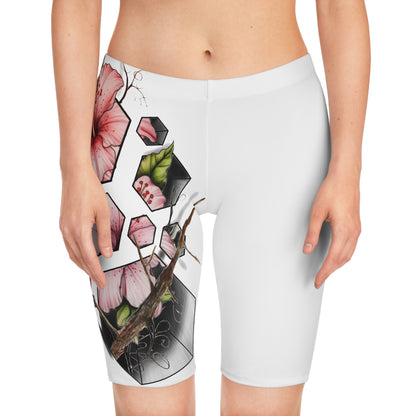 Floral Women's Workout Shorts- Stylish Activewear for Cycling & Fitness