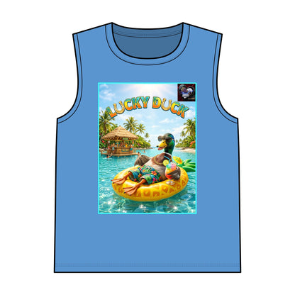 Lucky Duck Tropical Tank Top — "Make Every Moment Count... Forever Summer" Beach Graphic