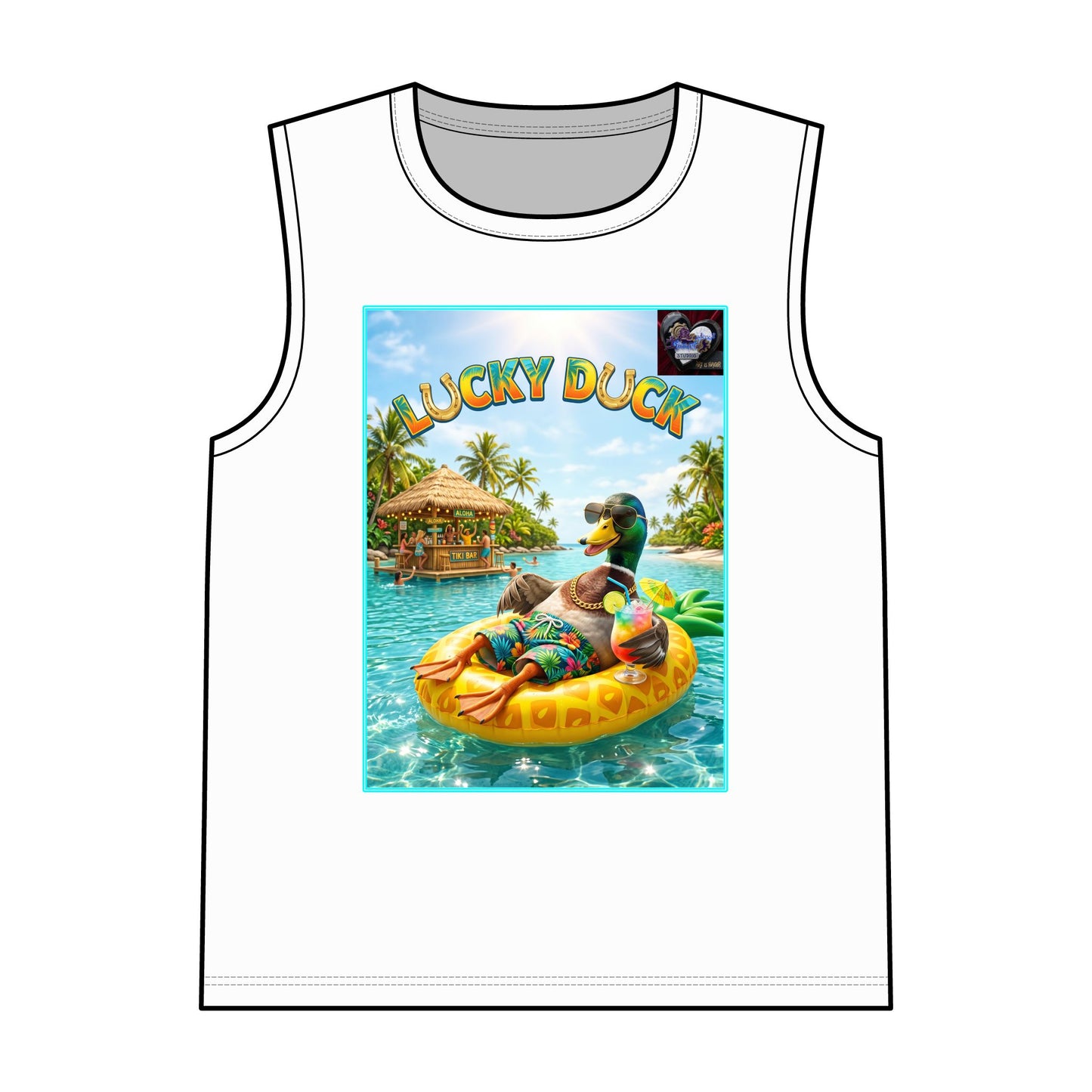 Lucky Duck Tropical Tank Top — "Make Every Moment Count... Forever Summer" Beach Graphic