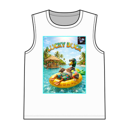Lucky Duck Tropical Tank Top — "Make Every Moment Count... Forever Summer" Beach Graphic