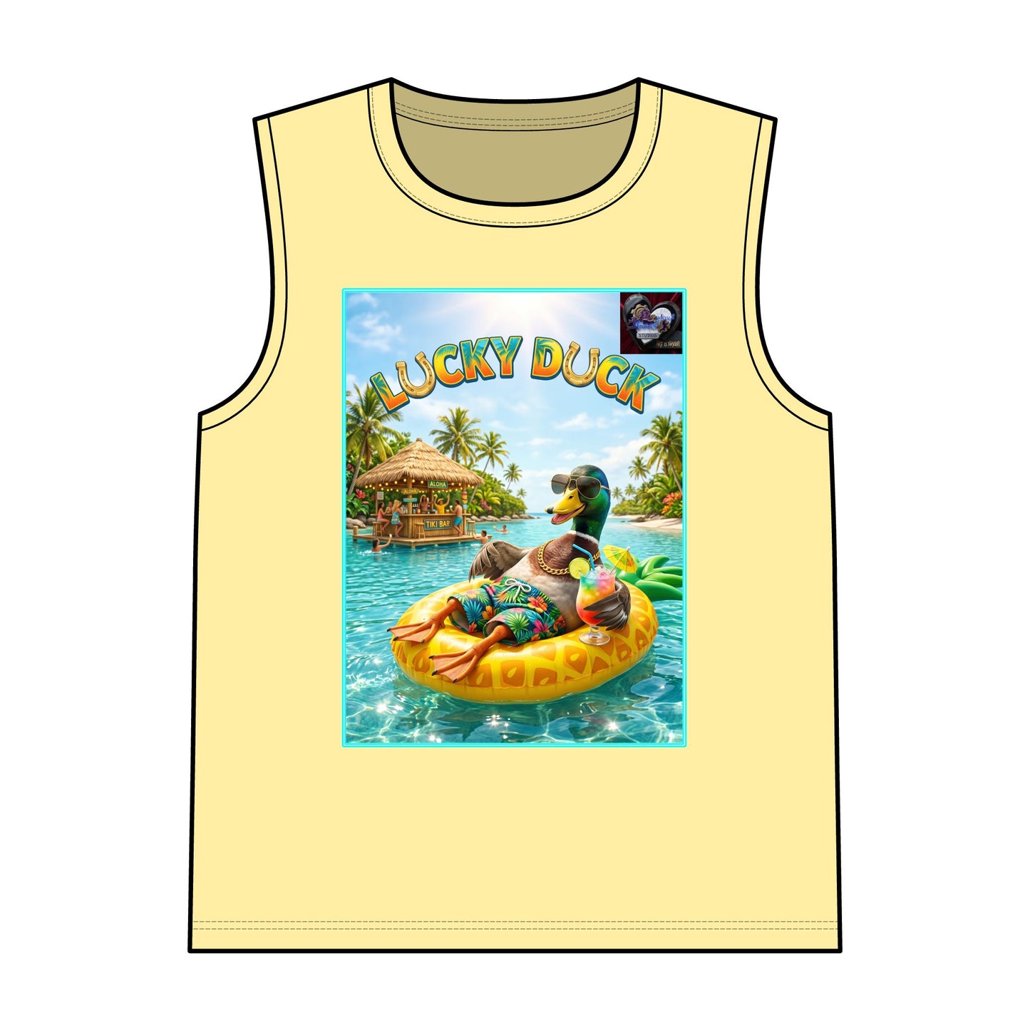 Lucky Duck Tropical Tank Top — "Make Every Moment Count... Forever Summer" Beach Graphic