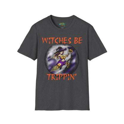 Witches Be Trippin' Unisex T-Shirt - Casual Halloween Tee, Spooky Vibes, Witchcraft Apparel, Perfect for Fall, Trick or Treats