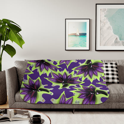 Cozy Sherpa Blanket - Lotus With SemicolonDesign for Home Decor