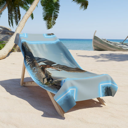 Angel Warrior Beach Towel — Mythic Winged Guardian Design