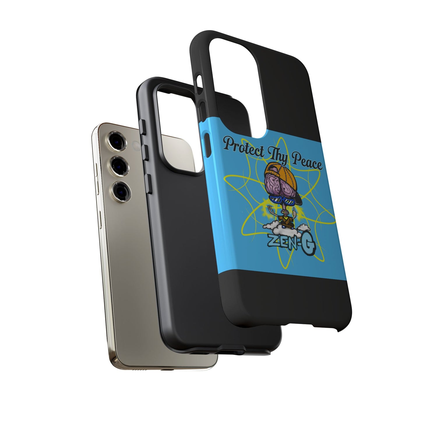 Protect Thy Peace Phone Case, Zen G Tough Case for Stress Relief, Unique Phone Accessory, Holiday Gift, Vibrant Design