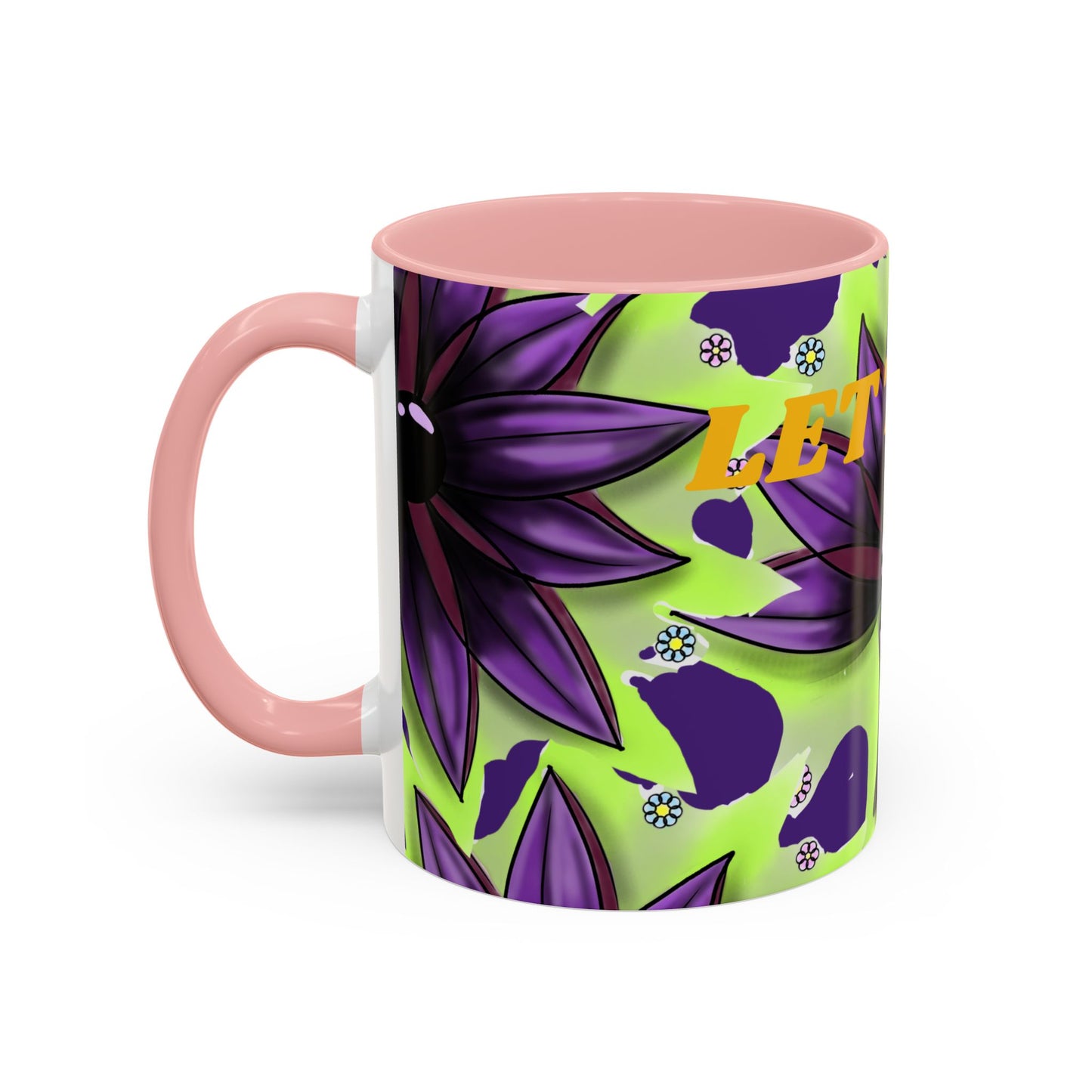 Vibrant Flower Accent Coffee Mug - 11oz & 15oz Semicolon Let Them Design