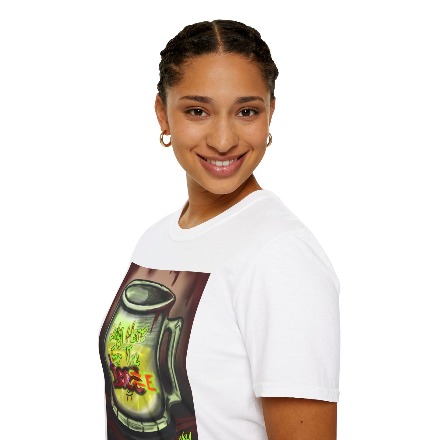 Here For the Boos Unisex Softstyle T-Shirt, Casual Streetwear, Urban Fashion, Unique Graphic Tee, Perfect Gift for Art Lovers