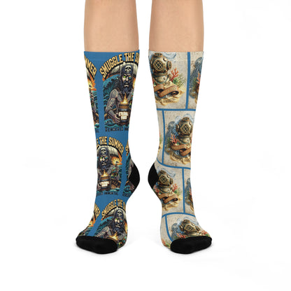 Smuggle the Summer Crew Socks — Vintage Diver Helmet Graphic