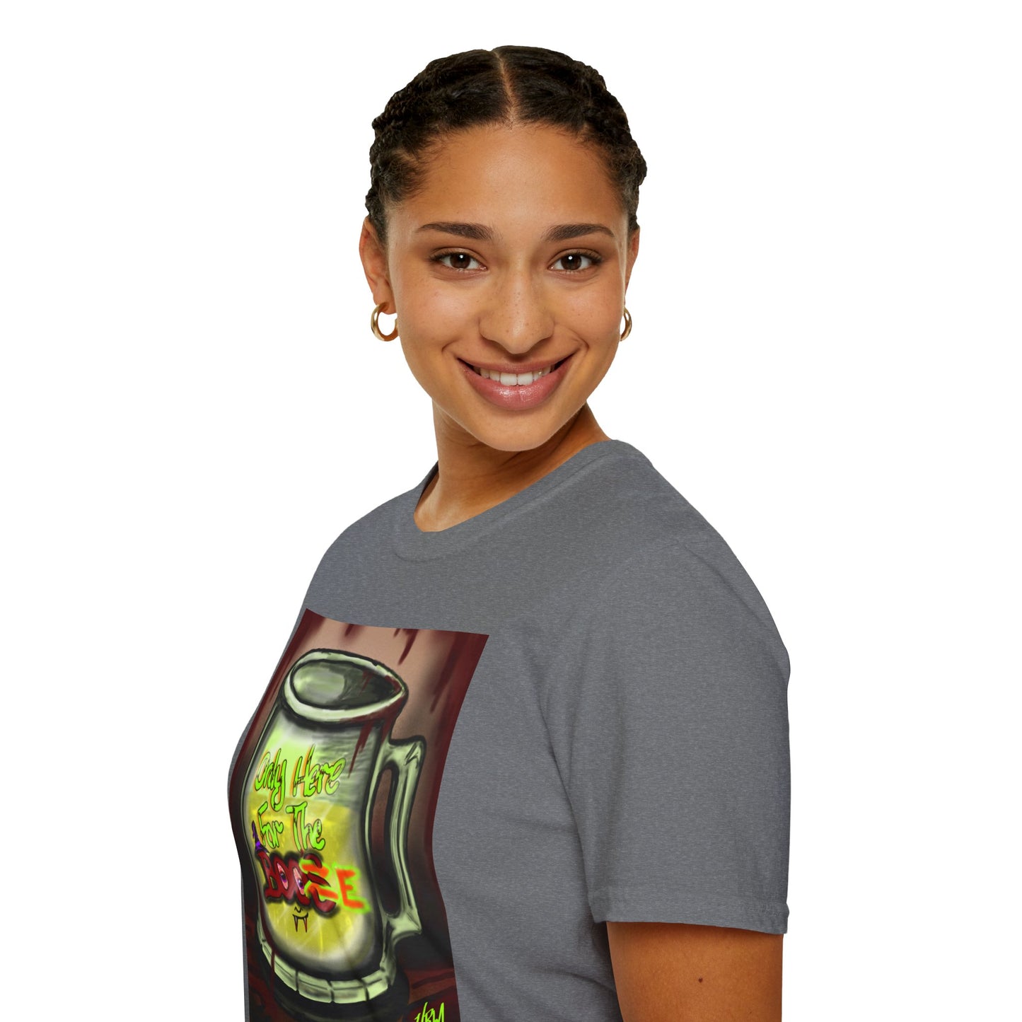 Here For the Boos Unisex Softstyle T-Shirt, Casual Streetwear, Urban Fashion, Unique Graphic Tee, Perfect Gift for Art Lovers