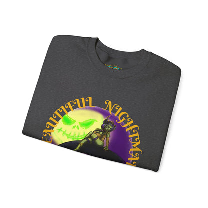 Spooky Vibes Unisex Crewneck Sweatshirt - Perfect for Halloween, Casual Wear, Gift for Fans, Cozy Fall Outfit, Nightmare Design