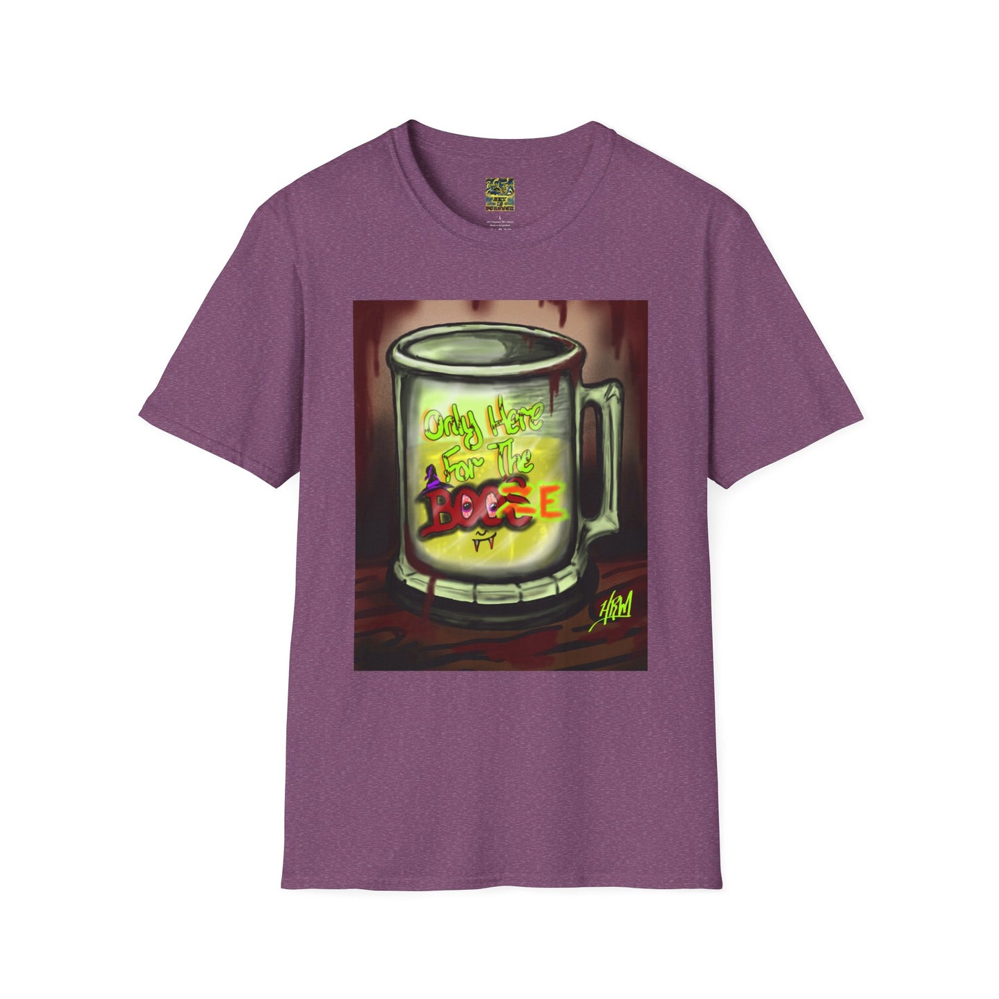Here For the Boos Unisex Softstyle T-Shirt, Casual Streetwear, Urban Fashion, Unique Graphic Tee, Perfect Gift for Art Lovers