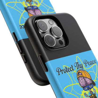 Protect Thy Peace Phone Case, Zen G Tough Case for Stress Relief, Unique Phone Accessory, Holiday Gift, Vibrant Design