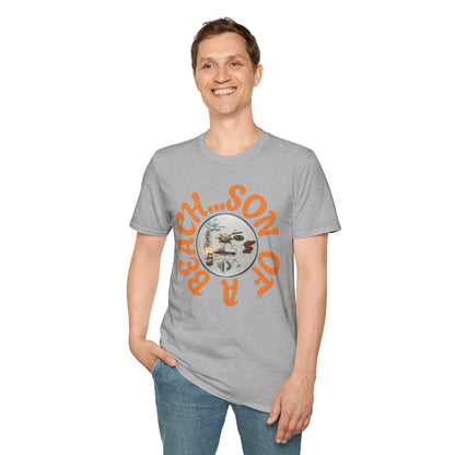 Beach Vibe Graphic T-Shirt — "Beach...Son of a" Retro Surf Design