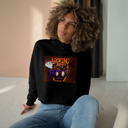 Halloween Crop Hoodie - Looking for My Boo, Spooky Fashion, Women's Clothing, Party Outfit, Cozy Fall Wear