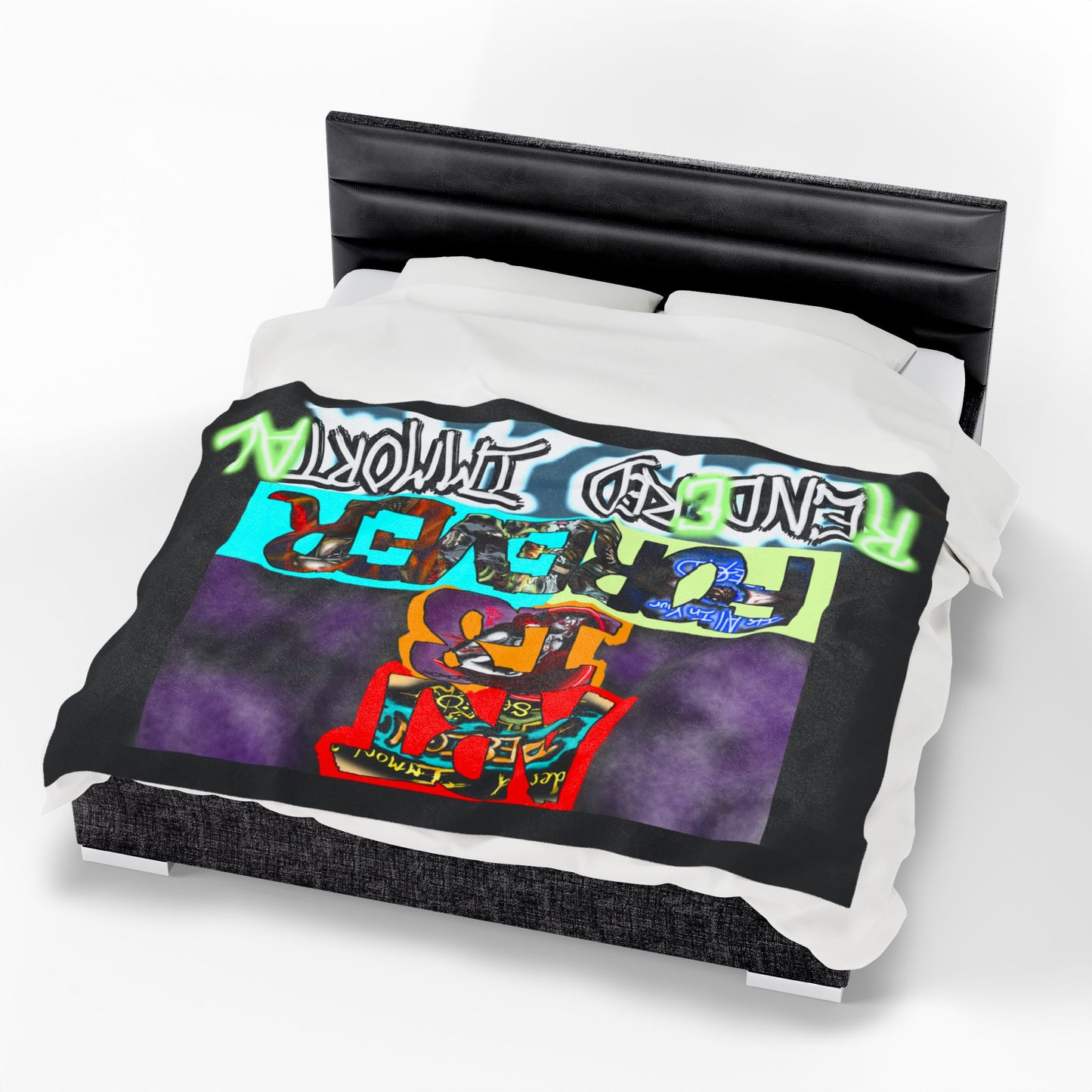 Cozy Velveteen Plush Blanket - Funky Graphic Throw for Chill Evenings, Gifts for Gamers, Home Decor Essentials