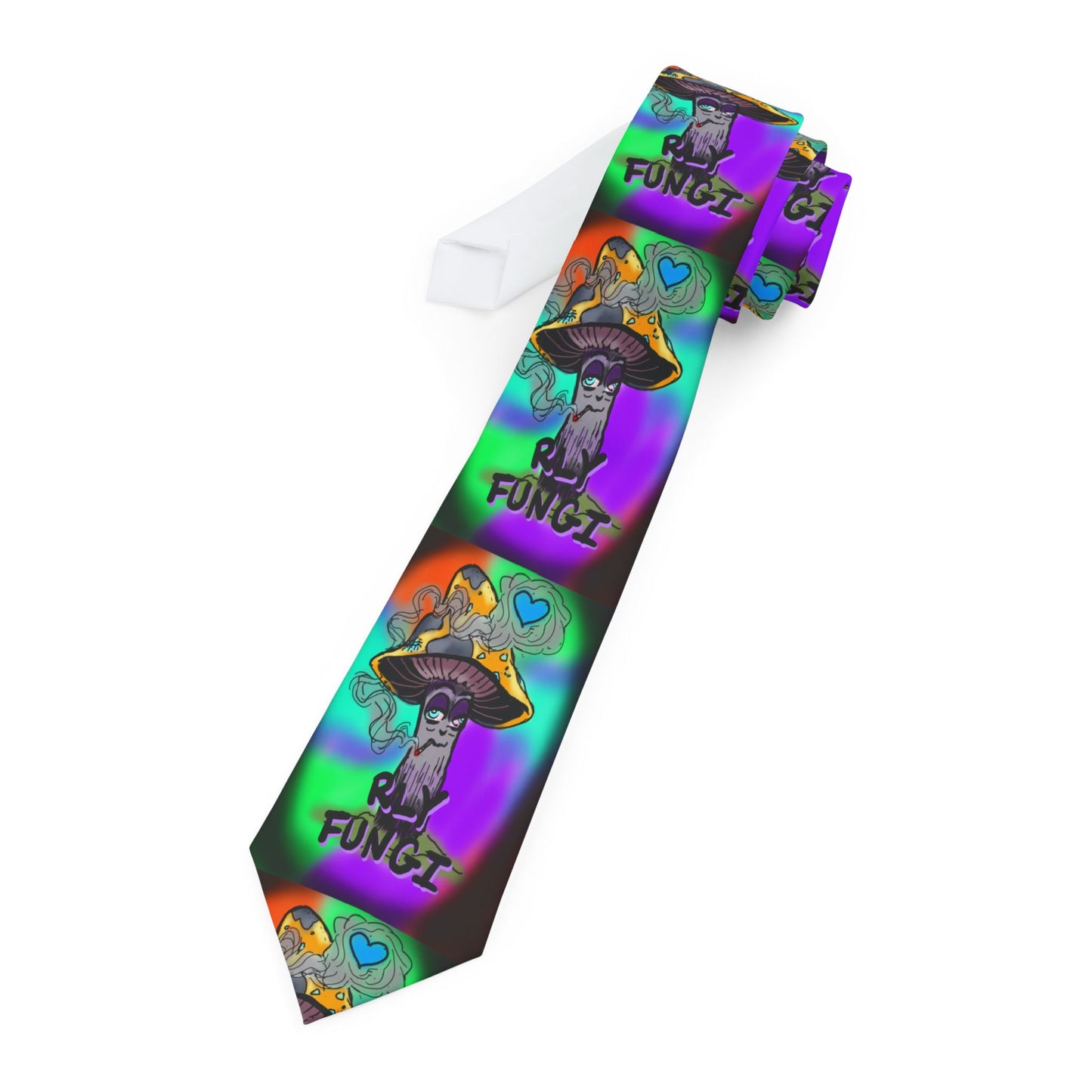 Colorful Fungi Necktie - Unique mushroom design for fun occasions