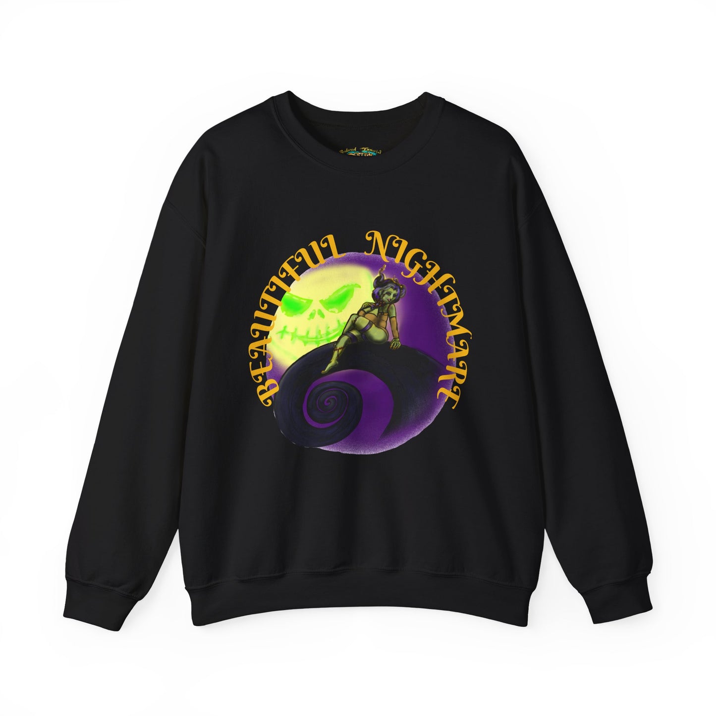 Spooky Vibes Unisex Crewneck Sweatshirt - Perfect for Halloween, Casual Wear, Gift for Fans, Cozy Fall Outfit, Nightmare Design