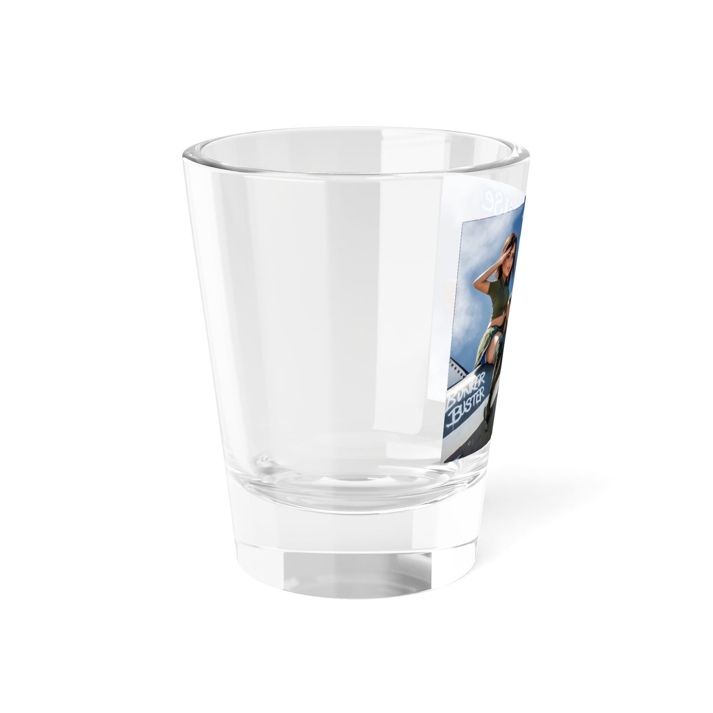 Because 'Merica bunker buster Shot Glass — Patriotic Funny 1.5oz Shooter Glass