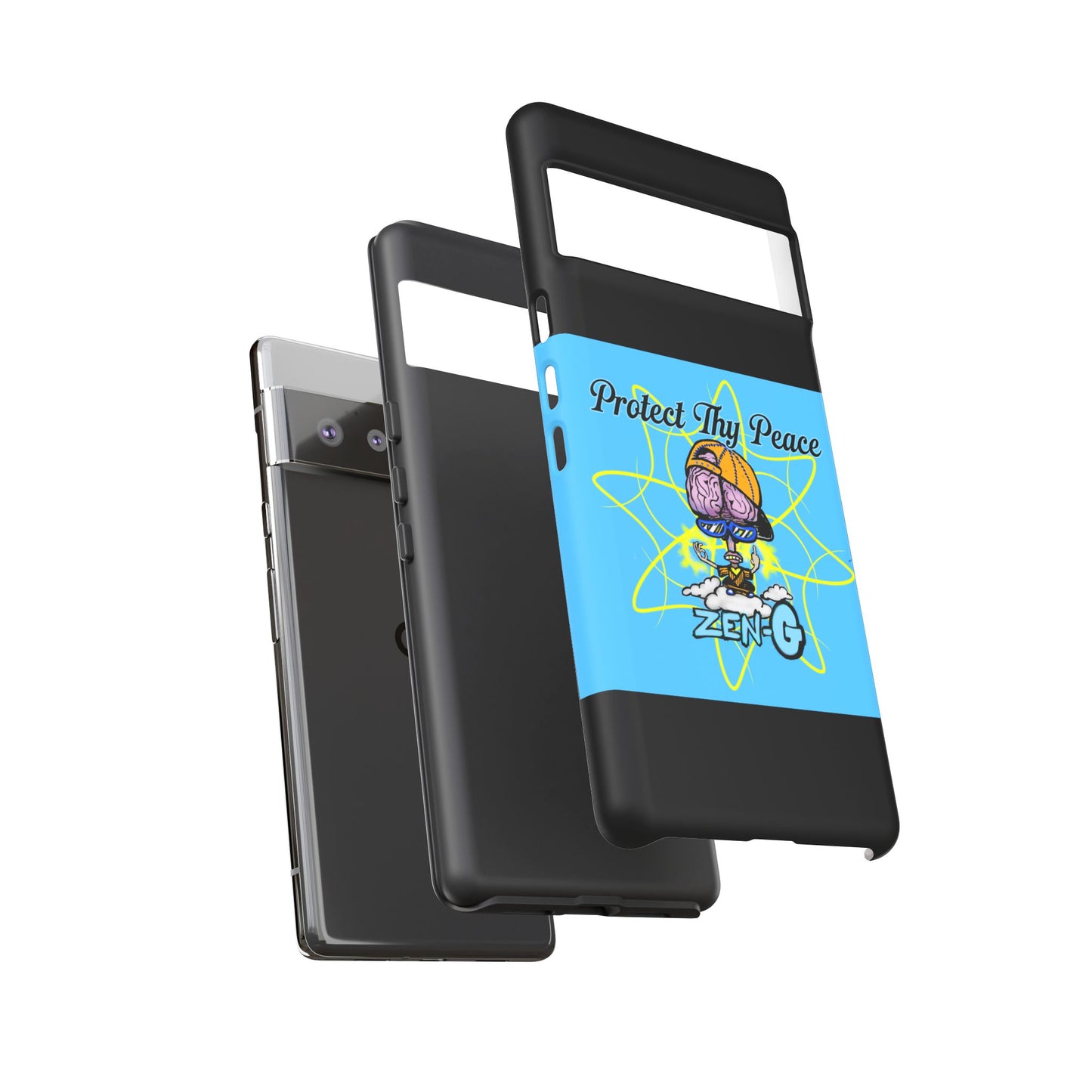 Protect Thy Peace Phone Case, Zen G Tough Case for Stress Relief, Unique Phone Accessory, Holiday Gift, Vibrant Design