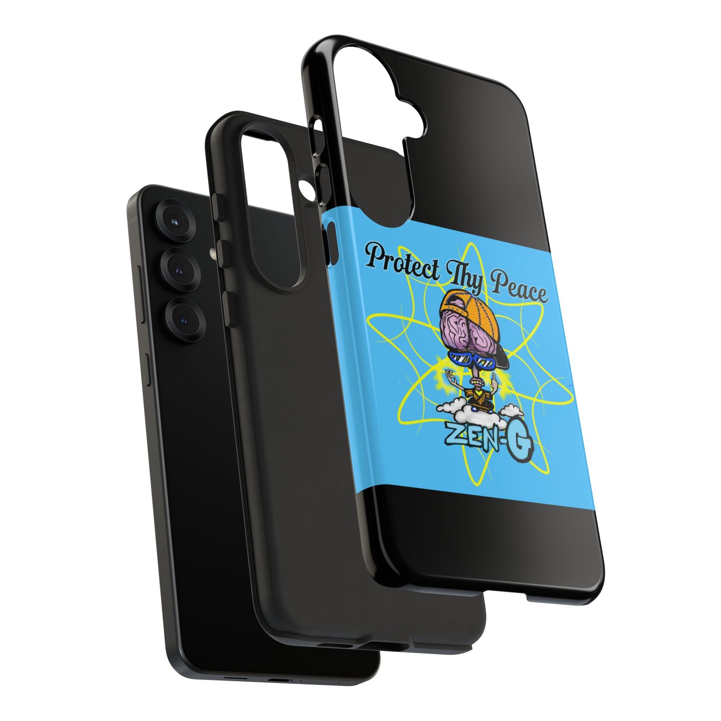 Protect Thy Peace Phone Case, Zen G Tough Case for Stress Relief, Unique Phone Accessory, Holiday Gift, Vibrant Design