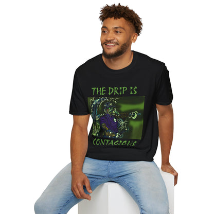 Unisex Graphic Tee - The Drip is Contagious, Trendy T-Shirt, Streetwear Fashion, Gift for Friends, Casual Wear, Hip Hop Style