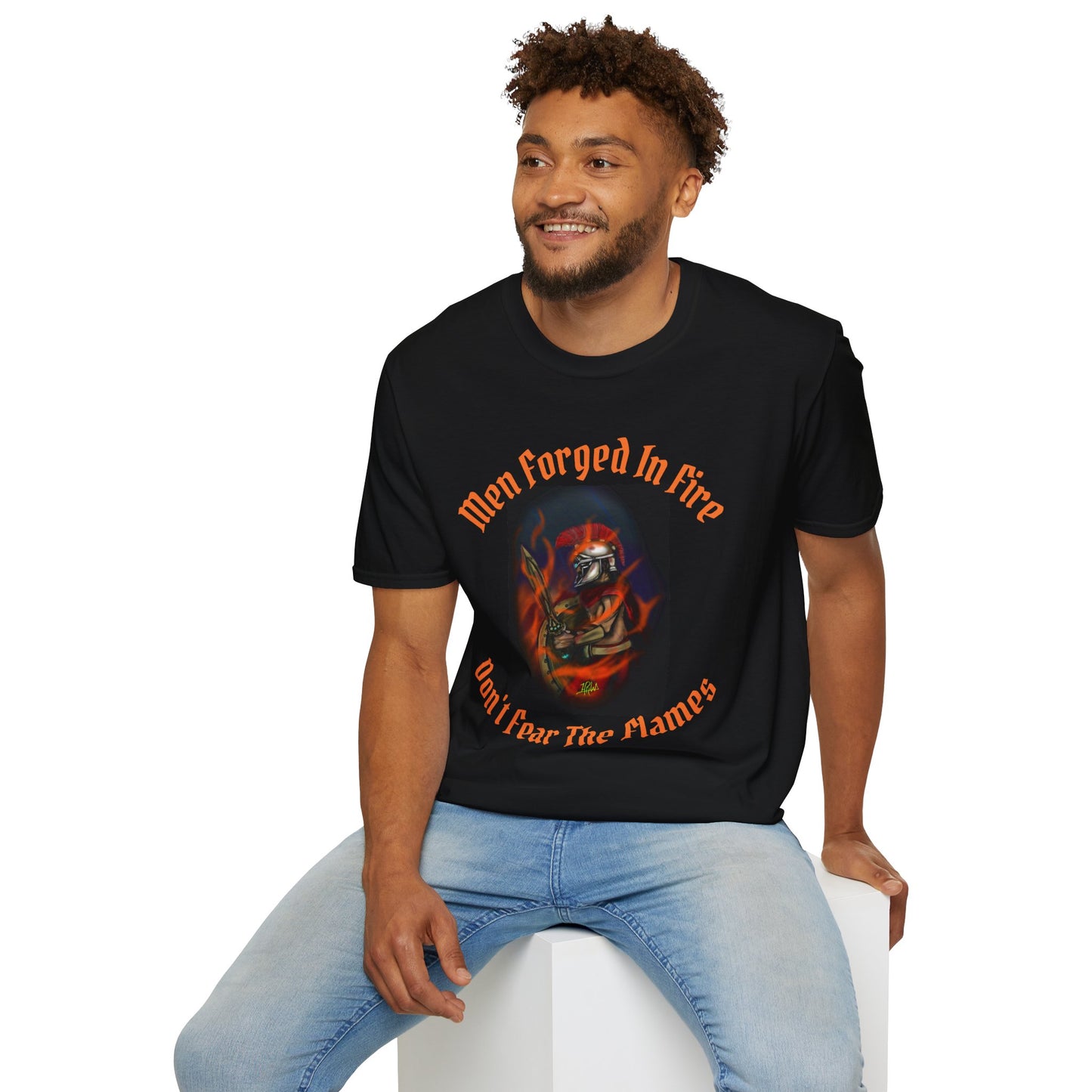 Men's Forged in Fire T-Shirt - Don't Fear The Flames - Graphic Tee for Firefighters and Adventure Enthusiasts