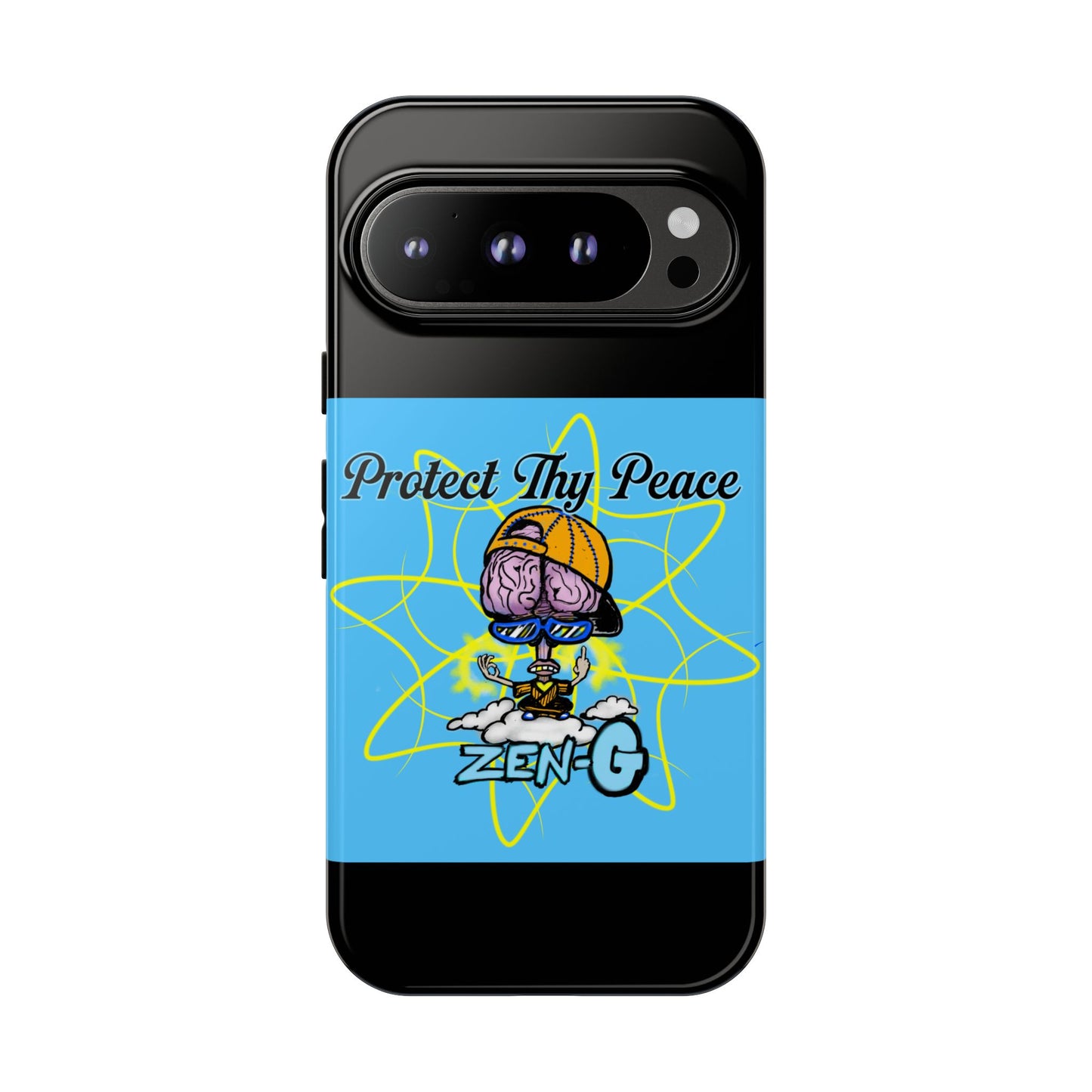 Protect Thy Peace Phone Case, Zen G Tough Case for Stress Relief, Unique Phone Accessory, Holiday Gift, Vibrant Design