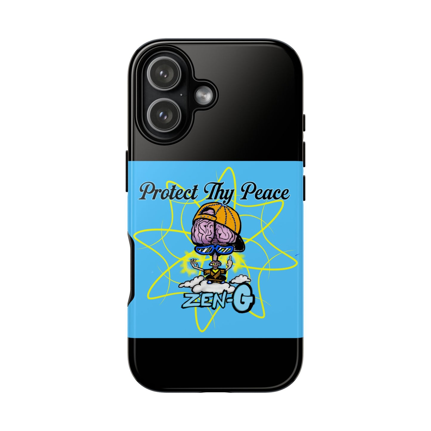 Protect Thy Peace Phone Case, Zen G Tough Case for Stress Relief, Unique Phone Accessory, Holiday Gift, Vibrant Design