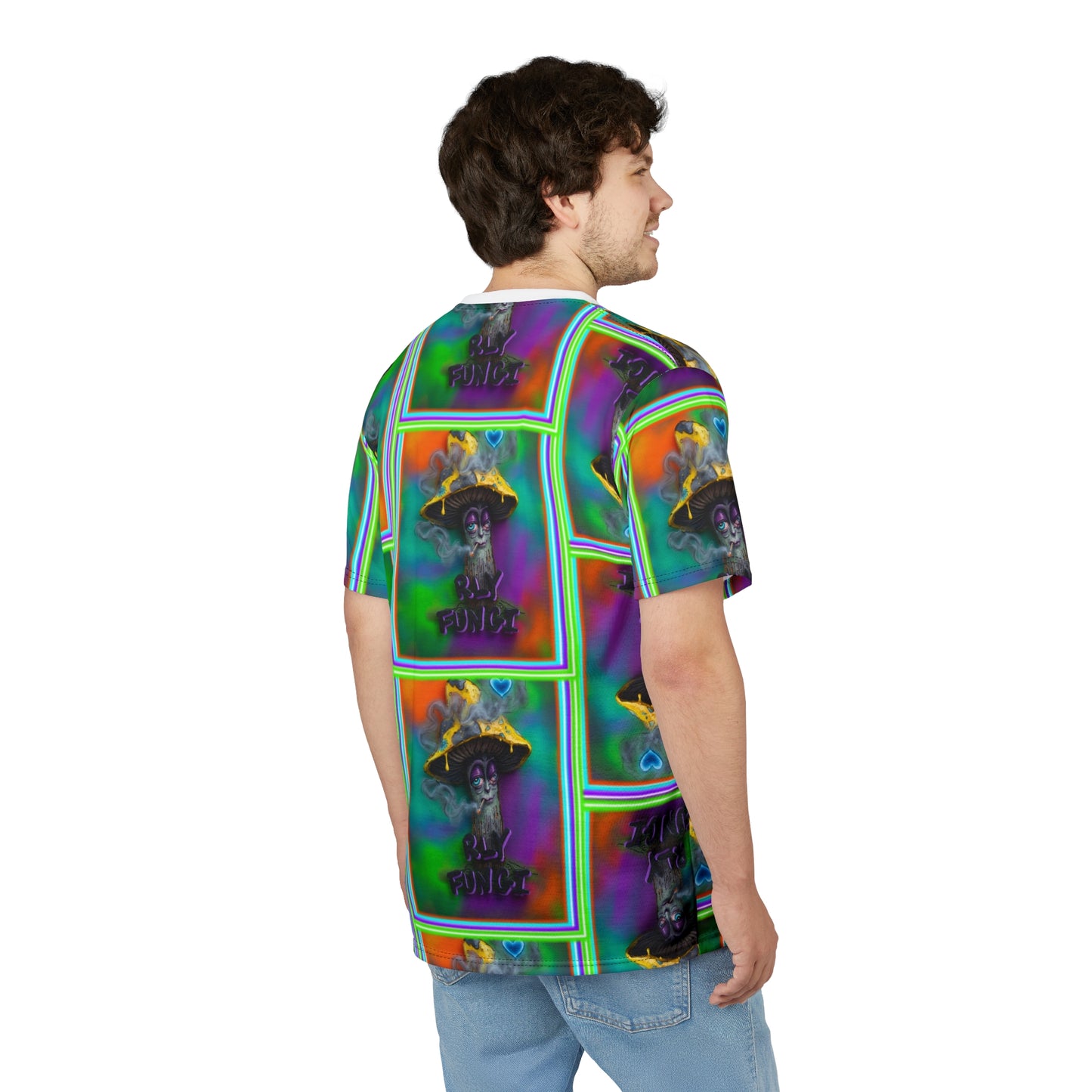 Psychedelic Mushroom Art Tee — 'Rly Fungi' All-Over Print
