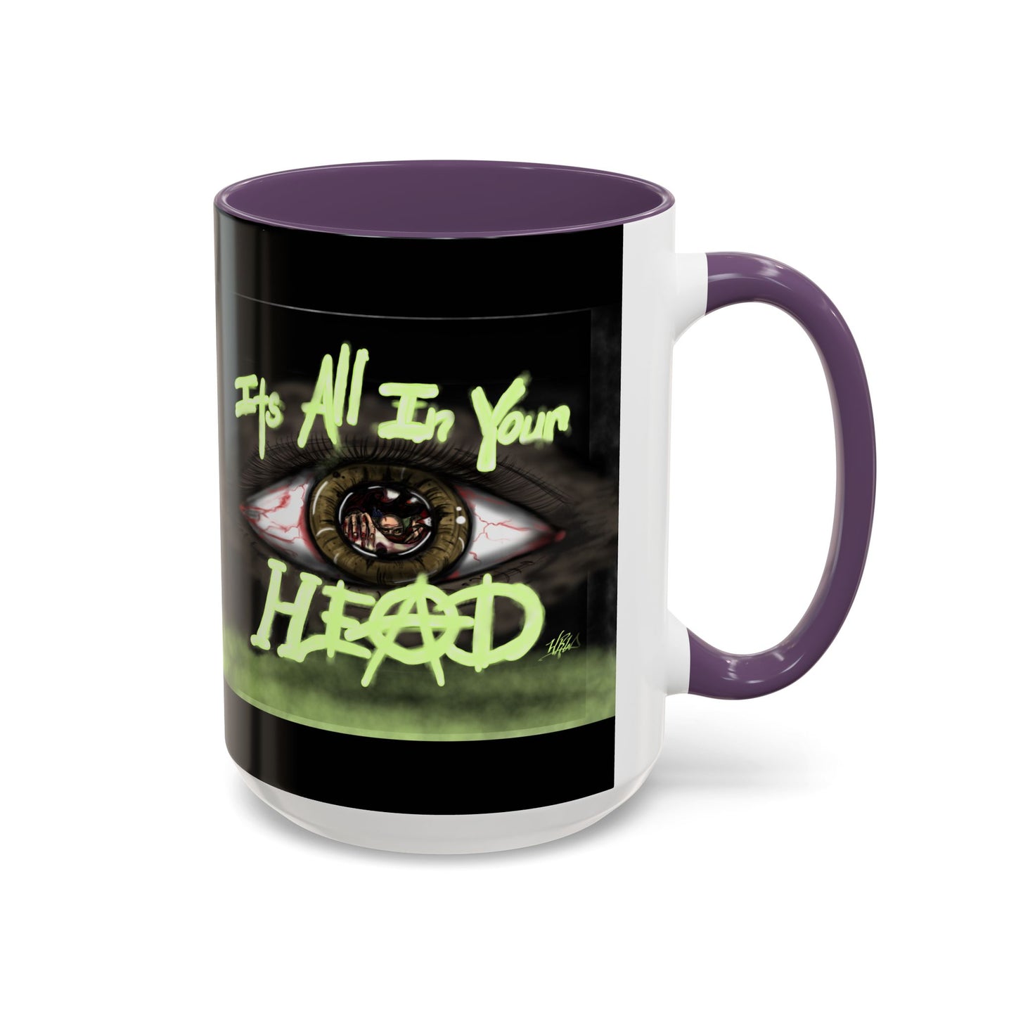 Edgy Accent Coffee Mug - Unique Gift for Artists, Home Decor, Halloween, Motivational Drinkware, Gothic Style, Mindful Daily Use