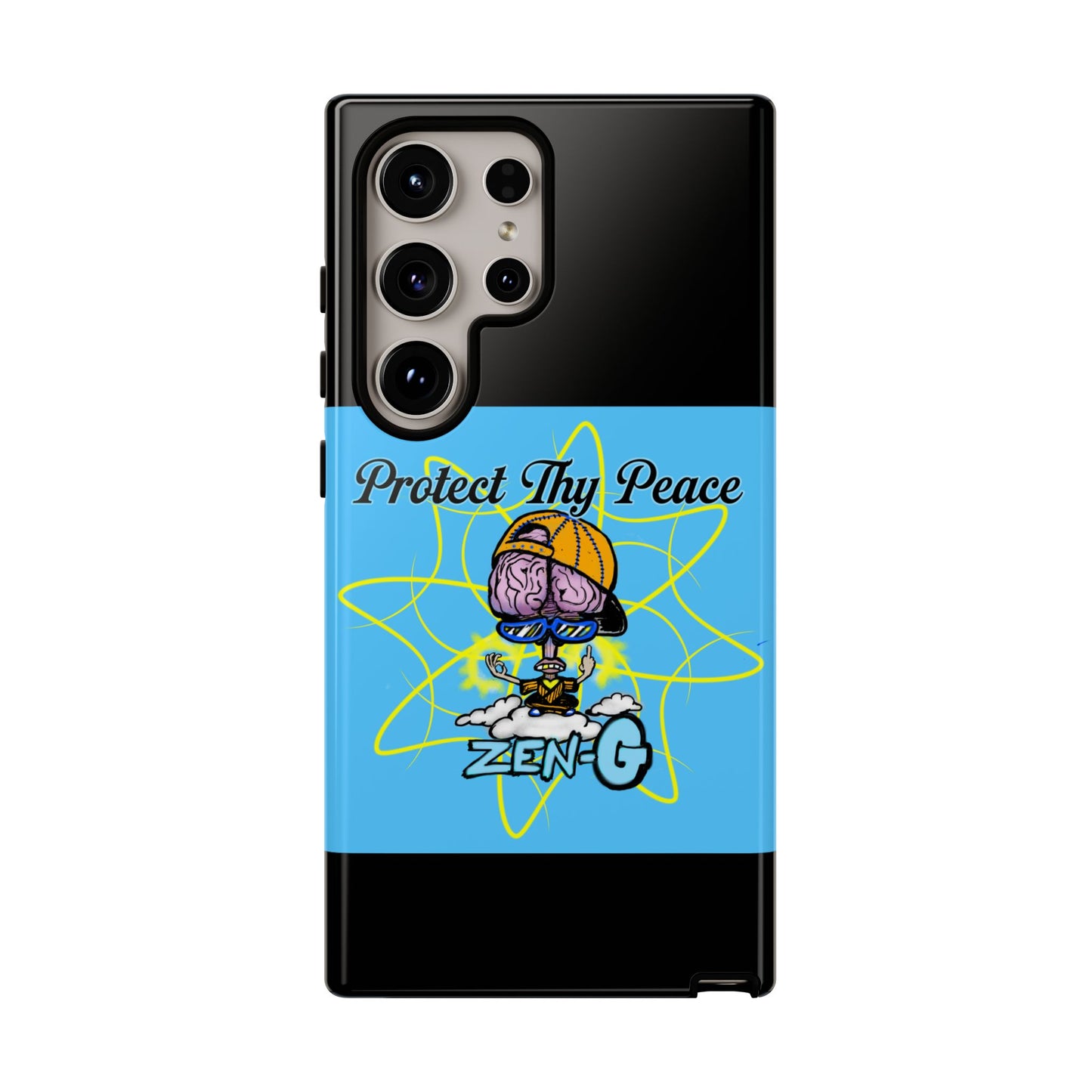 Protect Thy Peace Phone Case, Zen G Tough Case for Stress Relief, Unique Phone Accessory, Holiday Gift, Vibrant Design