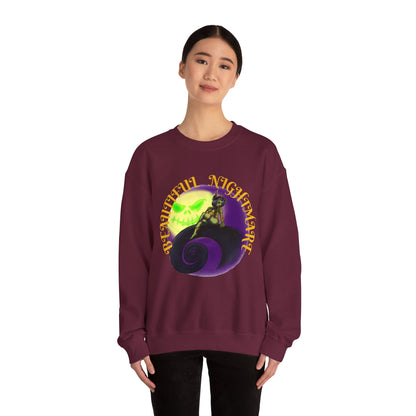 Spooky Vibes Unisex Crewneck Sweatshirt - Perfect for Halloween, Casual Wear, Gift for Fans, Cozy Fall Outfit, Nightmare Design
