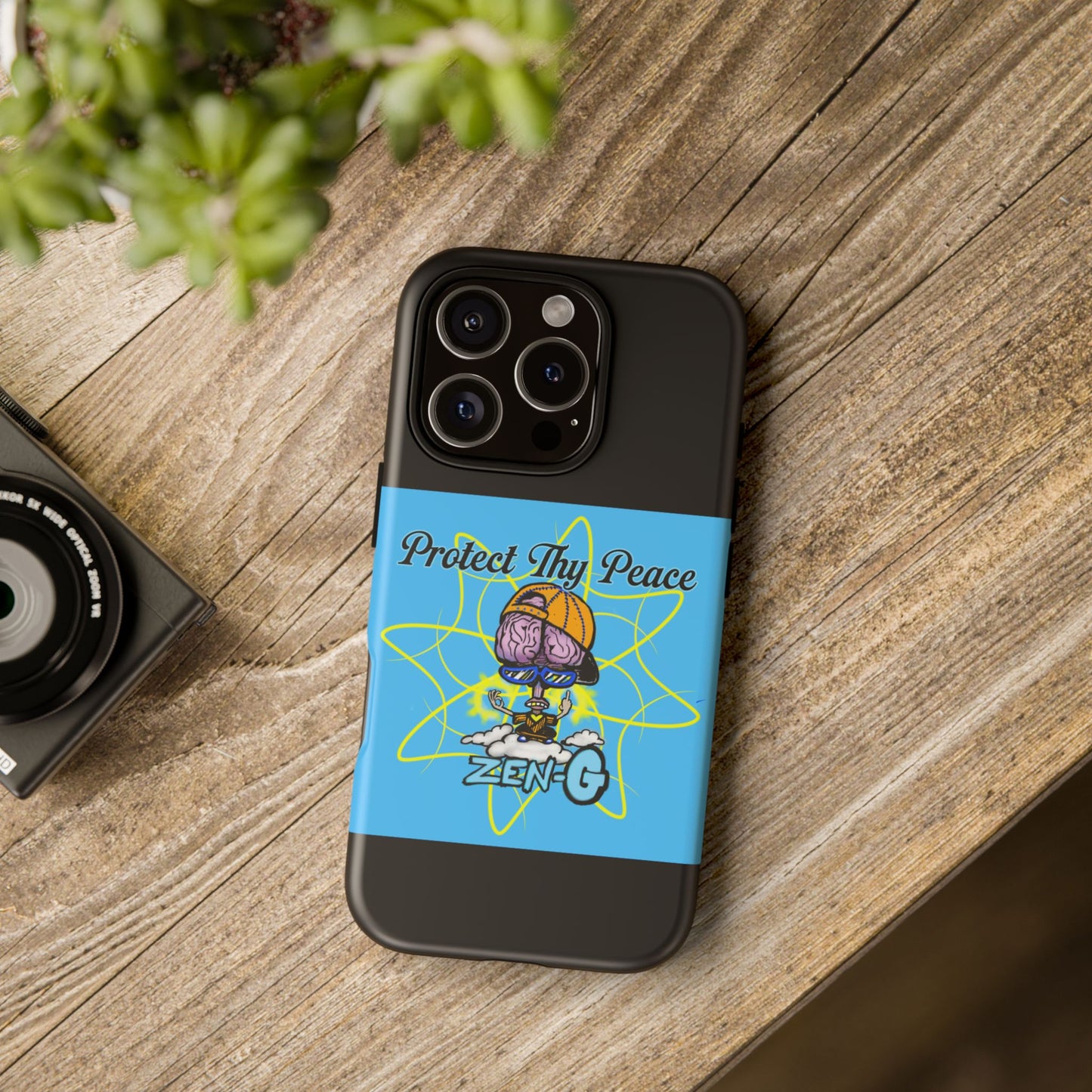 Protect Thy Peace Phone Case, Zen G Tough Case for Stress Relief, Unique Phone Accessory, Holiday Gift, Vibrant Design