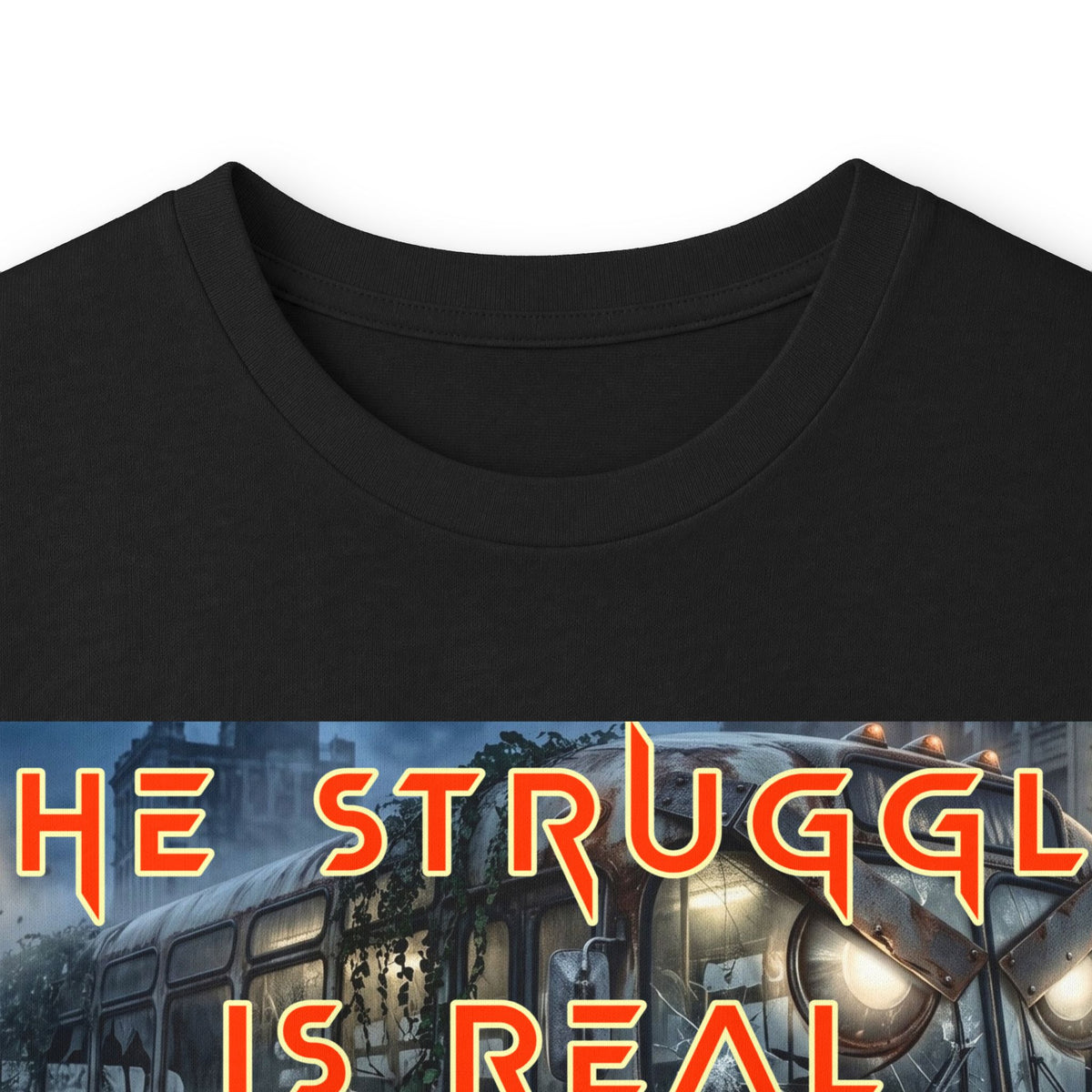 The Struggle Is Real long sleeve tee featuring a moody cinematic street scene by Reese Wilson