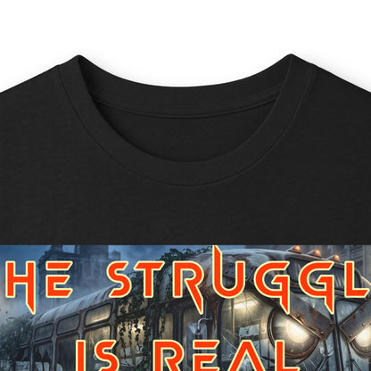 The Struggle Is Real long sleeve tee featuring a moody cinematic street scene by Reese Wilson