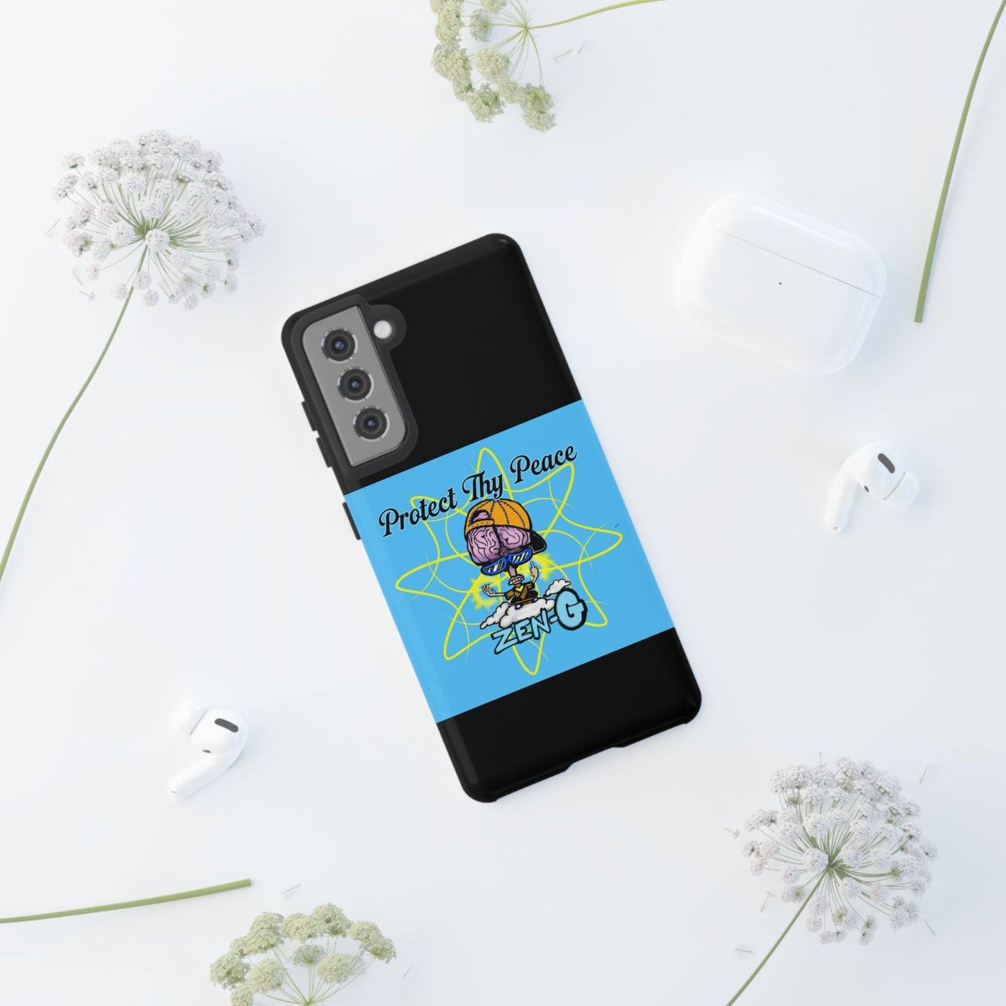 Protect Thy Peace Phone Case, Zen G Tough Case for Stress Relief, Unique Phone Accessory, Holiday Gift, Vibrant Design