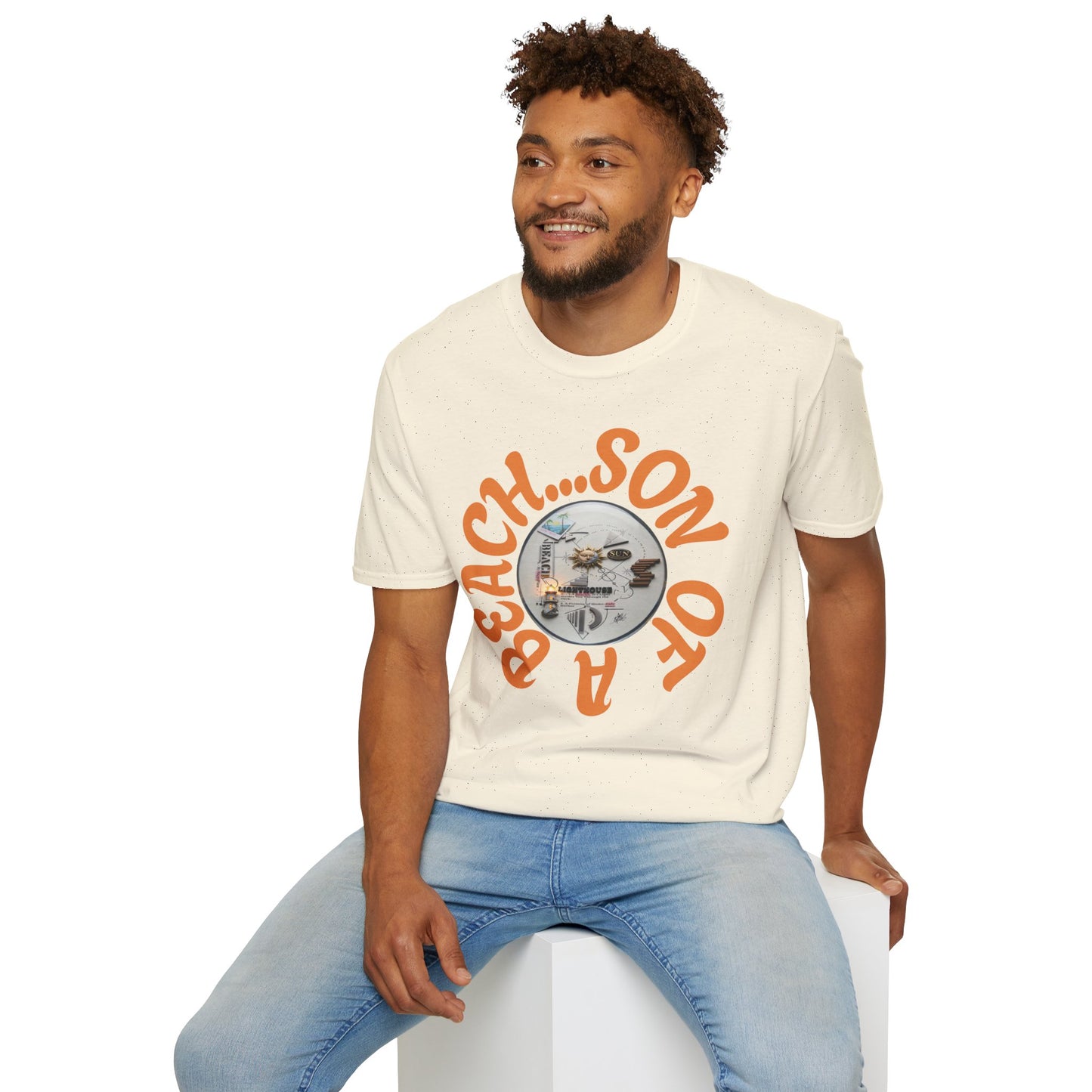 Beach Vibe Graphic T-Shirt — "Beach...Son of a" Retro Surf Design
