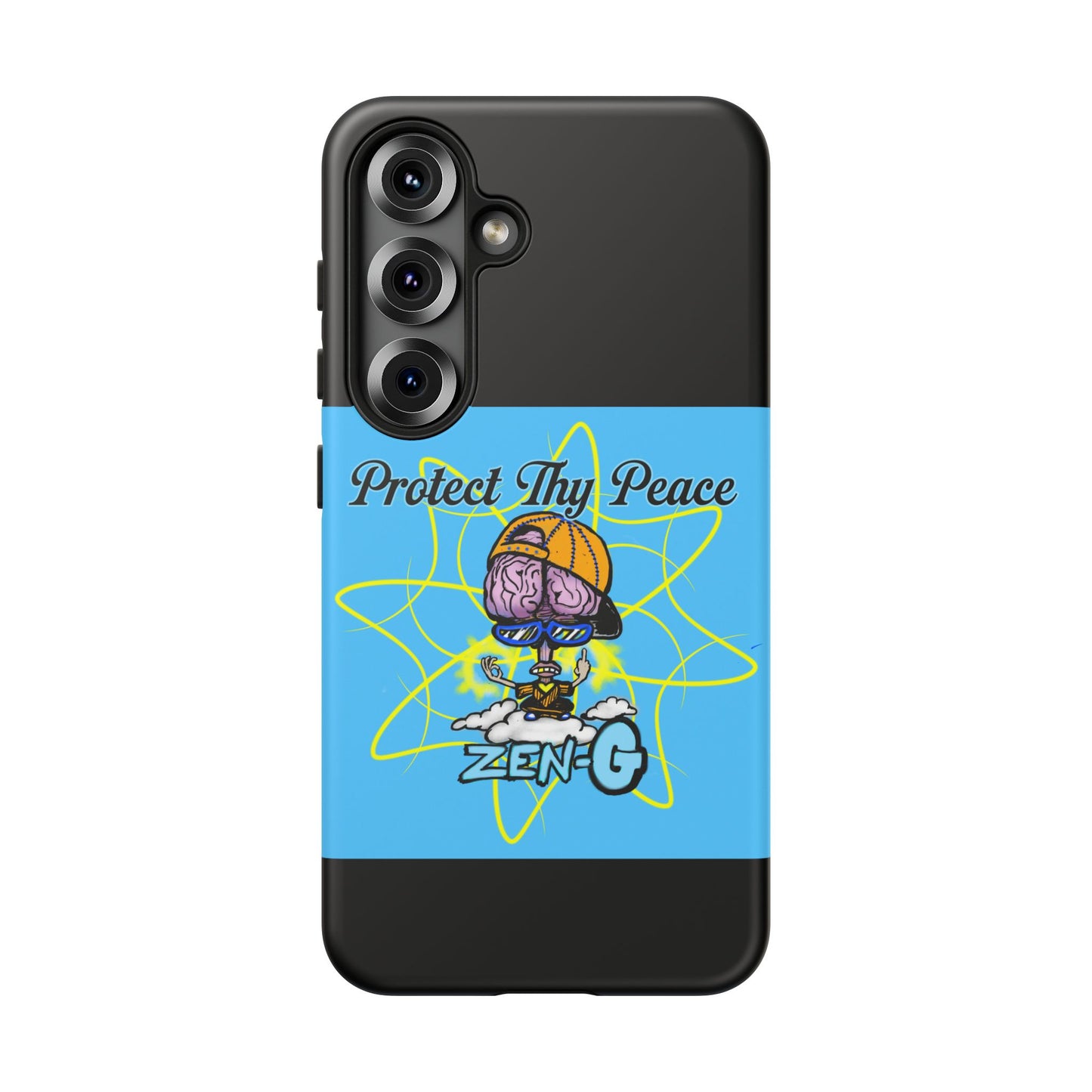 Protect Thy Peace Phone Case, Zen G Tough Case for Stress Relief, Unique Phone Accessory, Holiday Gift, Vibrant Design