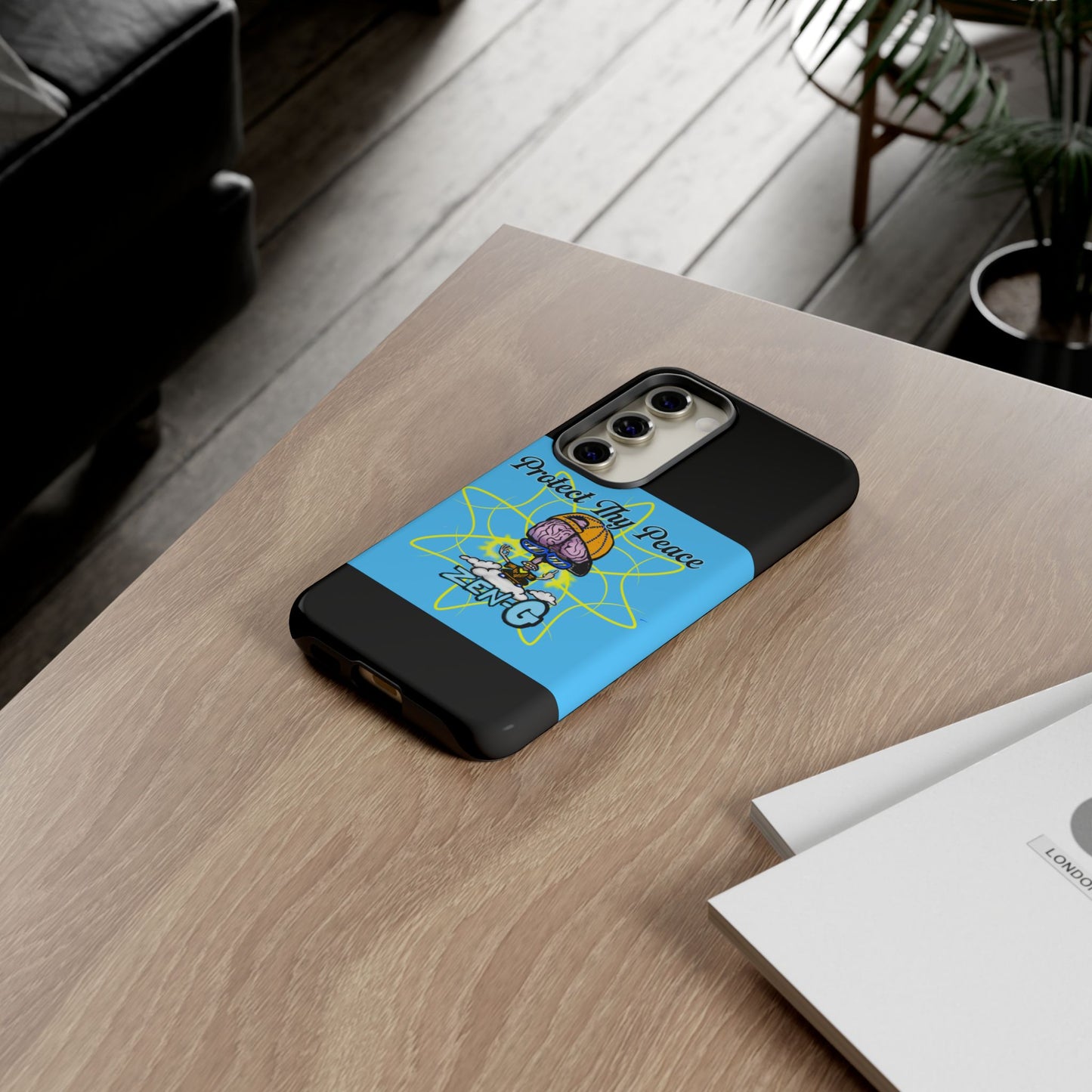 Protect Thy Peace Phone Case, Zen G Tough Case for Stress Relief, Unique Phone Accessory, Holiday Gift, Vibrant Design